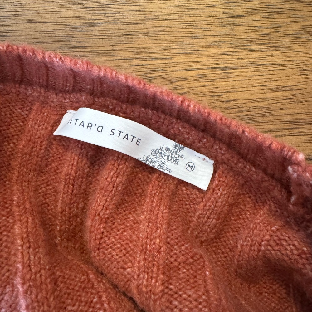Altar'd State Rust Ribbed Sweater - Picture 4 of 4